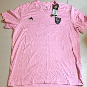NWT Adidas Inter Miami CF Pink Soccer Shirt Athletic Wear in size medium